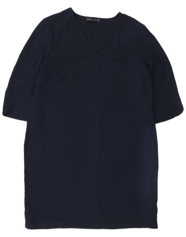 Abito a trapezio con maniche a 3/4 da donna Marks & Spencer UK 16 grande blu navy