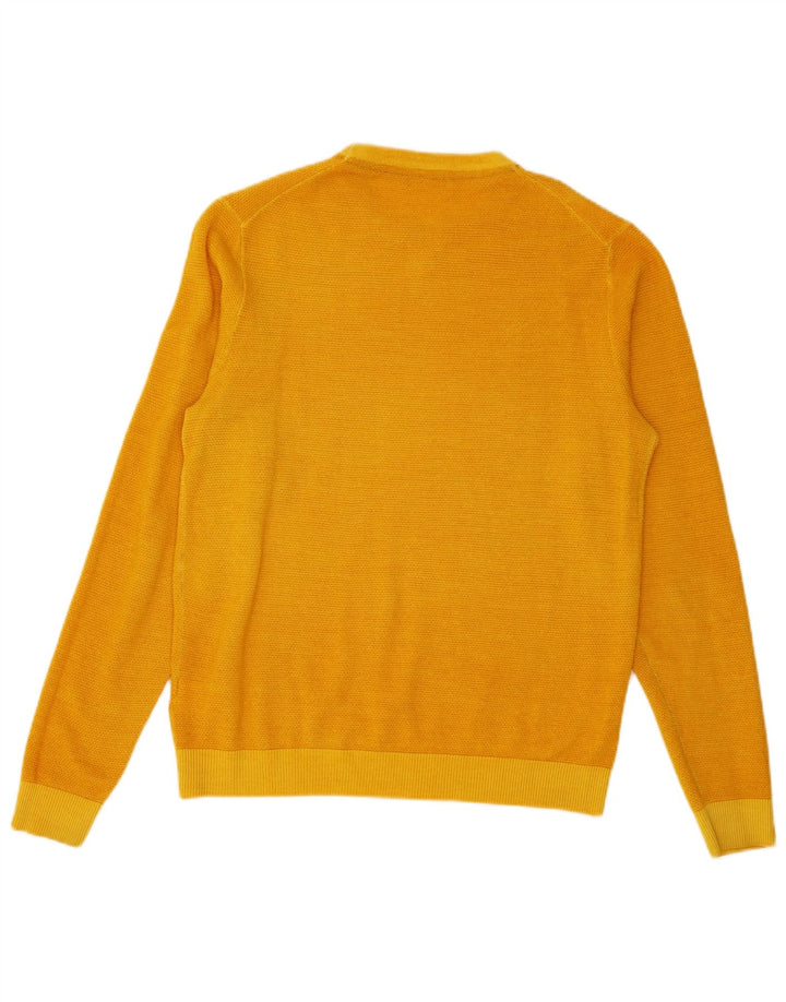 SUN68 Mens Crew Neck Jumper Sweater Large Yellow Wool