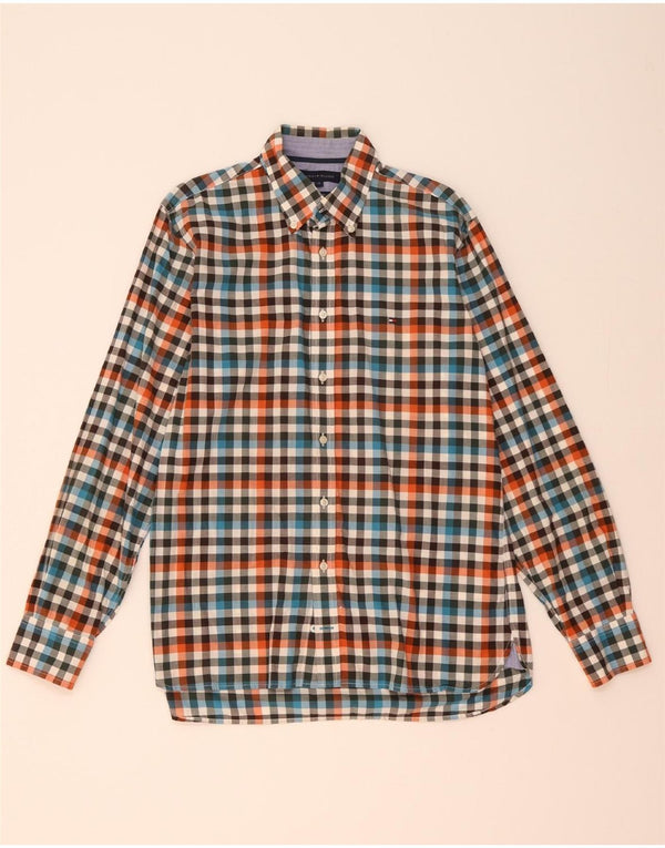 TOMMY HILFIGER Camicia da uomo su misura in cotone a quadri multicolore medio