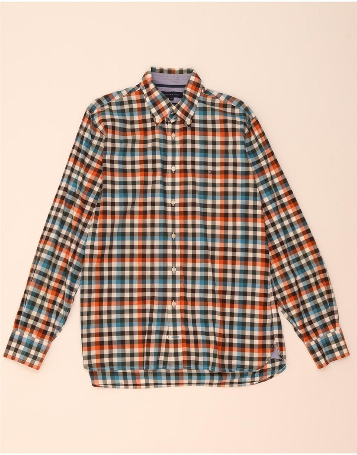 TOMMY HILFIGER Camicia da uomo su misura in cotone a quadri multicolore medio