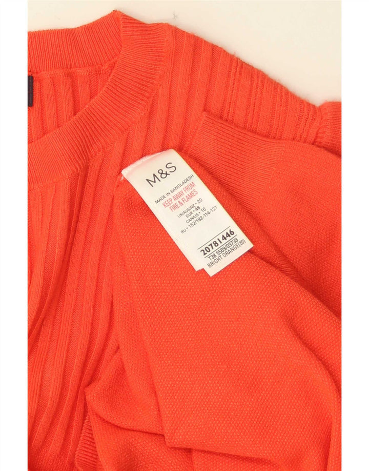 Top camicetta da donna Marks & Spencer UK 20 2XL viscosa arancione