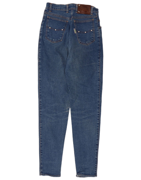 Jeans skinny vintage da donna a vita alta W26 L30 cotone blu