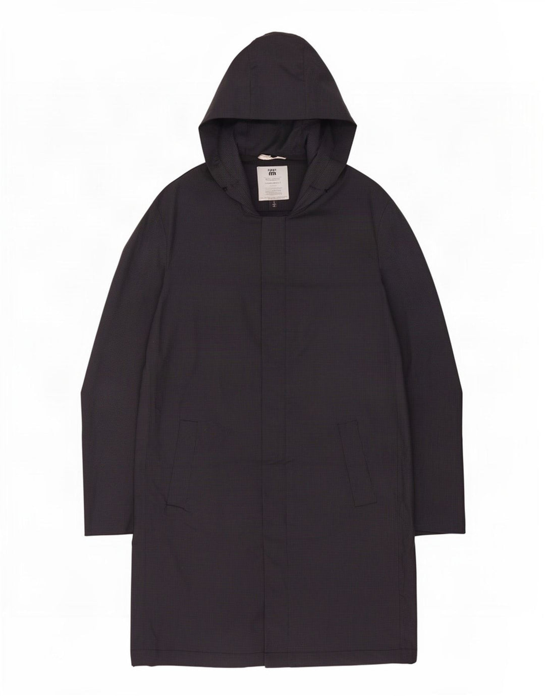 Cappotto con cappuccio da uomo Zara UK 40 grande poliestere pied de poule nero