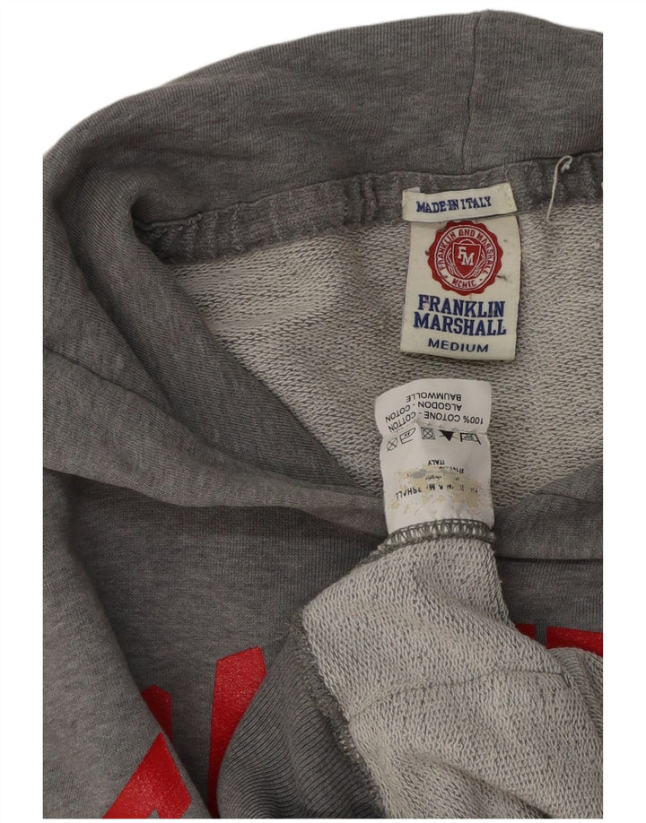 FRANKLIN & MARSHALL Maglione con cappuccio grafico da uomo in cotone grigio medio