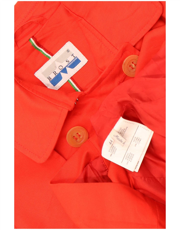 Cappotto da marinaio vintage da donna IT 44 rosso medio in cotone