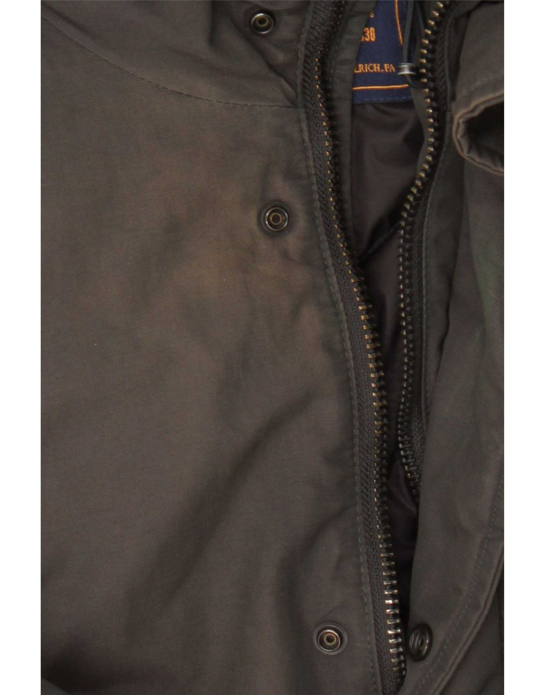 Cappotto imbottito con cappuccio da uomo Woolrich UK 36 piccolo cotone grigio
