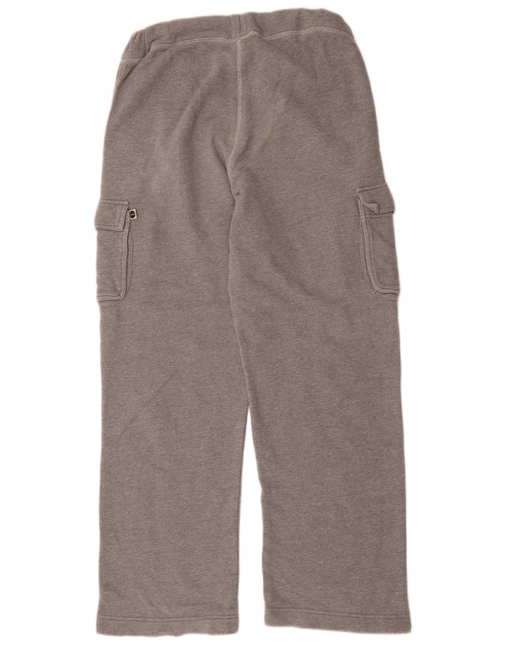 Pantaloni da tuta cargo vintage da uomo in cotone grigio medio