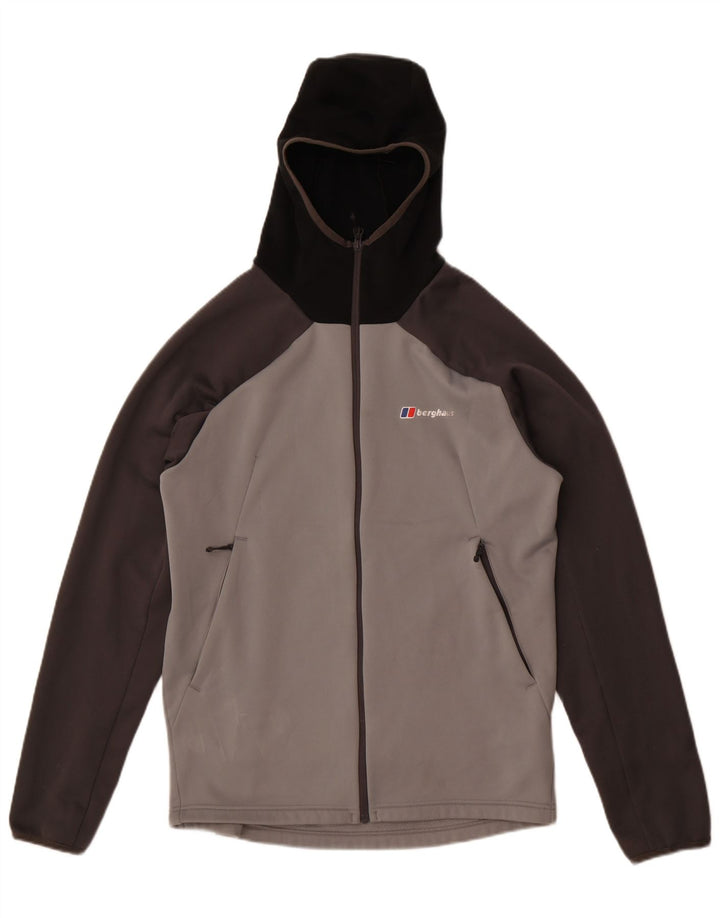 Maglione con cappuccio e zip da uomo Berghaus Poliestere color block grigio medio