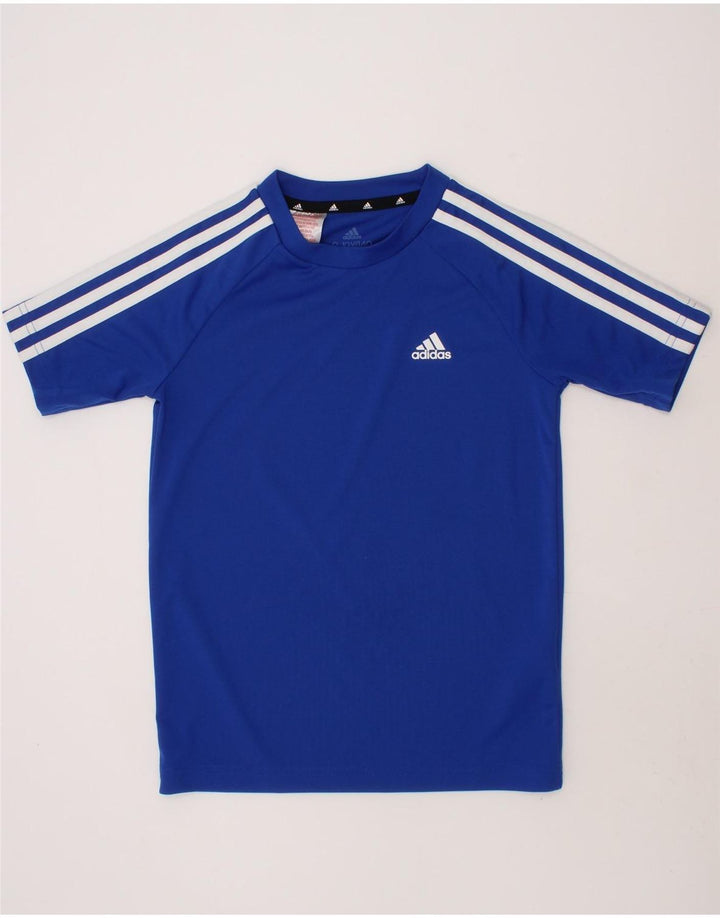 ADIDAS Boys Aeroready T-Shirt Top 9-10 Years Blue Polyester Vintage Adidas and Second-Hand Adidas from Messina Hembry 