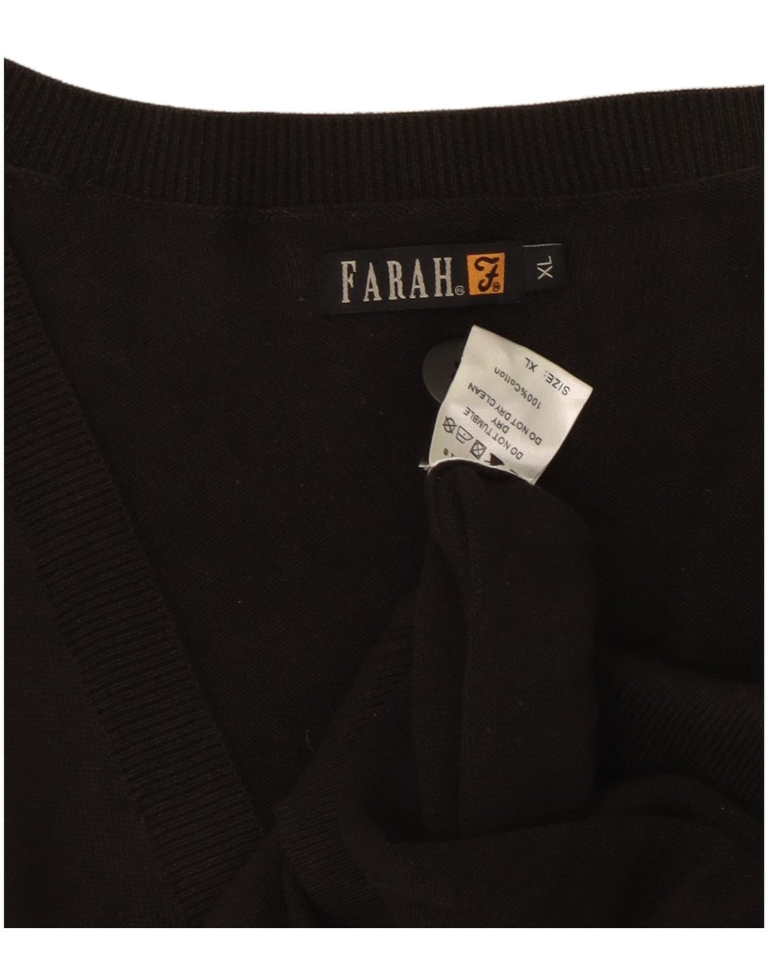 Maglione cardigan da uomo FARAH XL in cotone nero