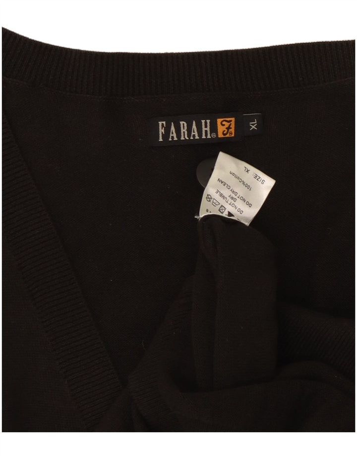 Maglione cardigan da uomo FARAH XL in cotone nero