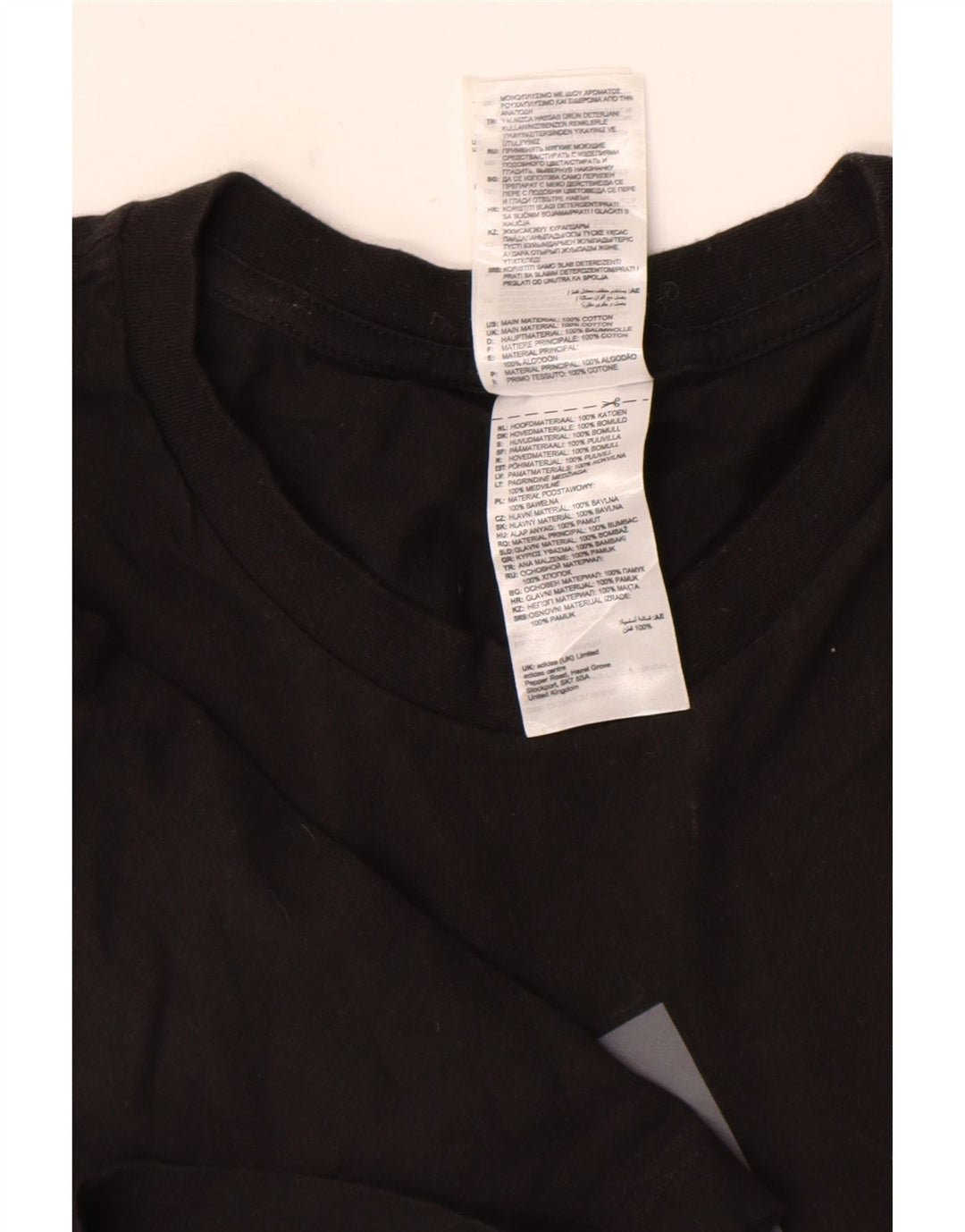 T-shirt grafica da uomo Adidas Top grande in cotone nero