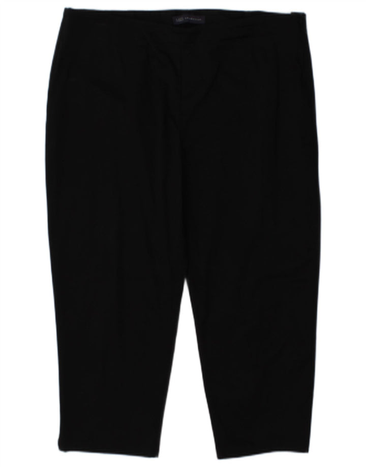 Pantaloni Capri regolari da donna Marks & Spencer UK 16 grandi W34 L21 neri