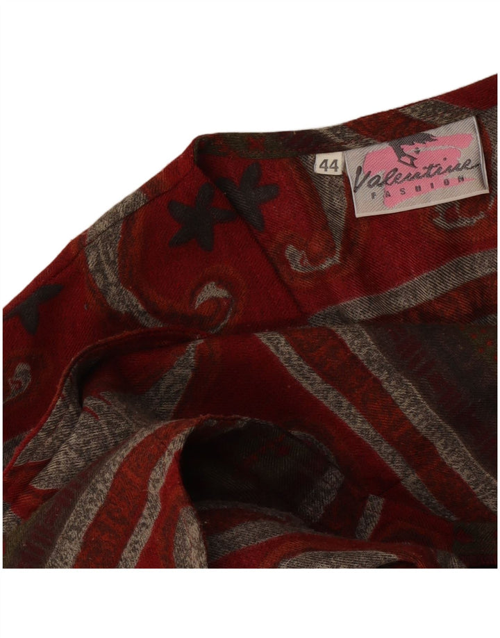 Gilet da donna vintage IT 44 Poliestere Paisley medio bordeaux