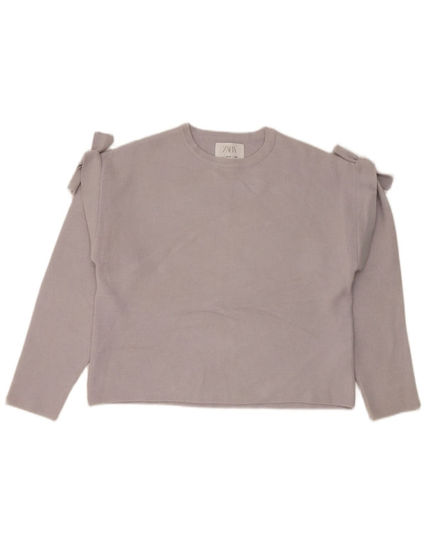 Maglione Girocollo Bambina Zara 13-14 Anni Viscosa Grigia