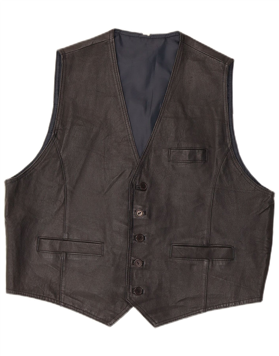 Gilet in pelle da uomo vintage XL in pelle nera