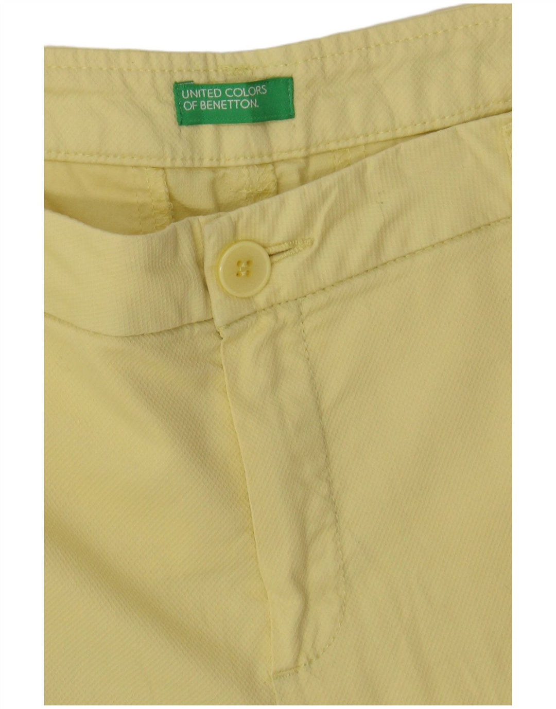 BENETTON Womens Straight Cropped Trousers W34 L24 Yellow