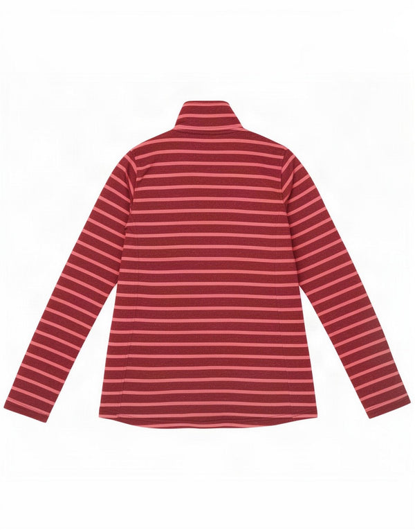 Mountain Warehouse Top da donna con zip e collo a maniche lunghe UK 6 XS Maroon Striped
