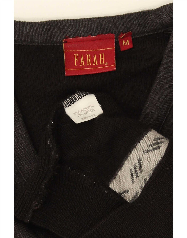 Maglione da uomo con scollo a V Farah, acrilico color block nero medio