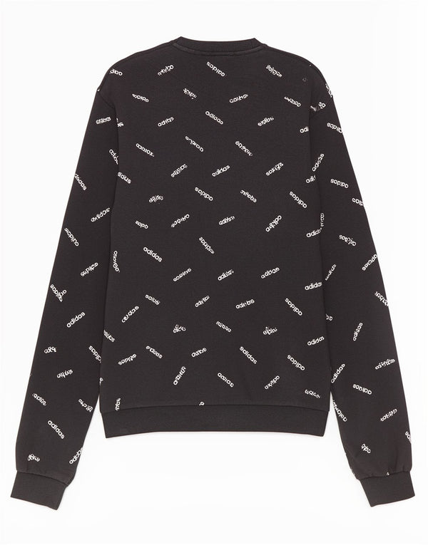 Felpa grafica da uomo Adidas Felpa media in cotone nero
