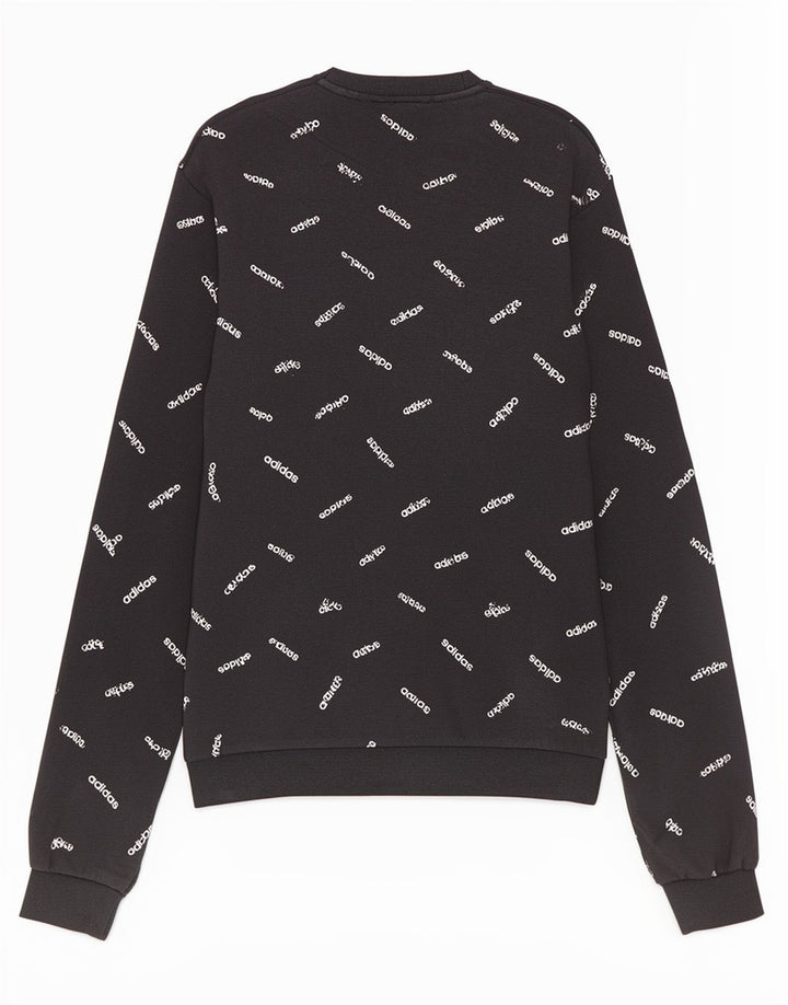 Felpa grafica da uomo Adidas Felpa media in cotone nero