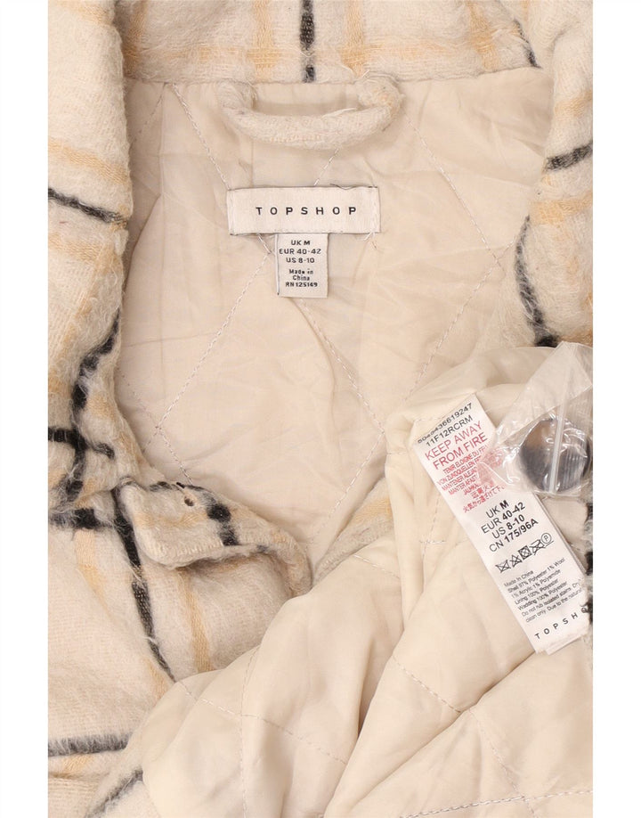 Topshop Bomber oversize da donna UK 14 Poliestere a quadri beige medio