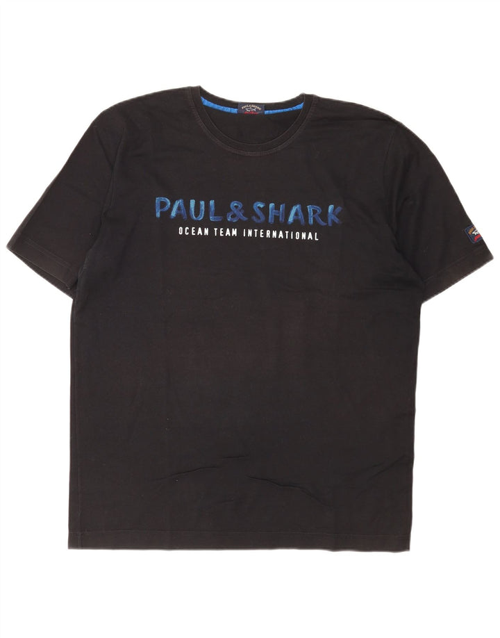 Paul & Shark T-shirt grafica da uomo Yachting Top grande nera