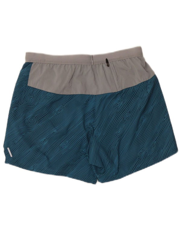 Pantaloncini sportivi Nike da donna Dri Fit UK 14 poliestere color block blu medio