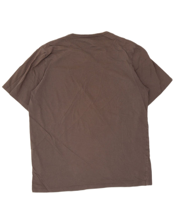Hugo Boss Womens T-Shirt Top UK 18 XL Brown Cotton