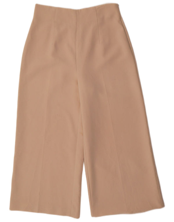Pantaloni corti a gamba larga a vita alta da donna Zara Large W32 L25 Beige
