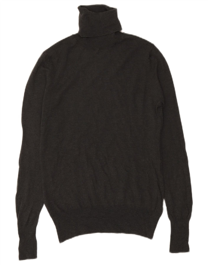 Maglione maglione da donna a collo alto Massimo Dutti UK 12 Lana grigio medio