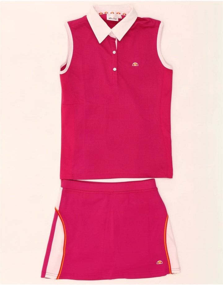 Completo da 2 pezzi senza maniche per ragazze Ellesse, 12-13 anni, in poliestere color block rosa