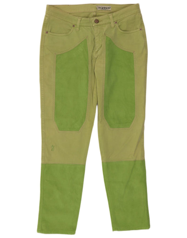 Jeans slim corti Jeckerson da donna W31 L27 color block verde