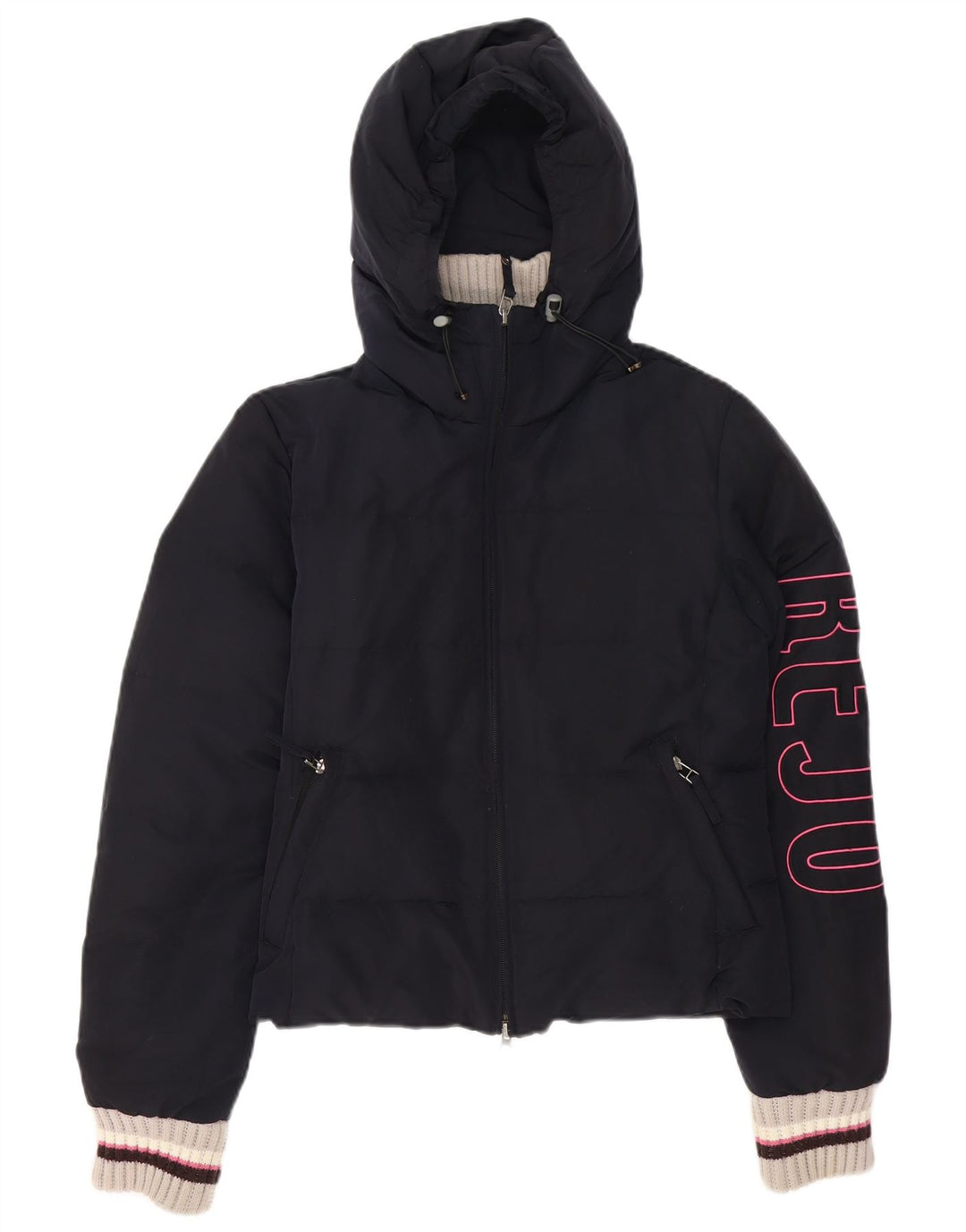 Giacca imbottita con cappuccio grafica da donna Kejo IT 42 Medium Blu Navy Poliammide