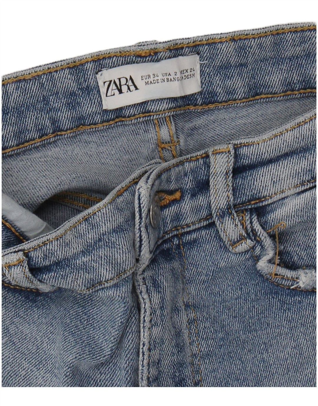 ZARA Womens Distressed Skinny Jeans EU 34 2XS W24 L27 Blue