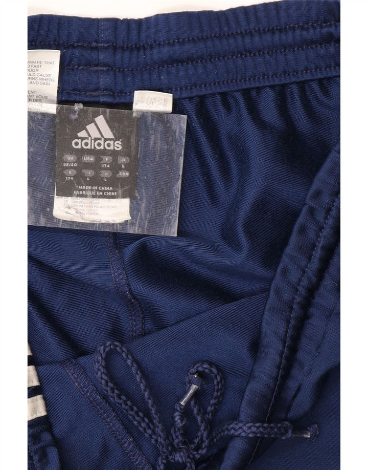 ADIDAS Mens Tracksuit Trousers Joggers UK 38/40 Medium Navy Blue Polyester