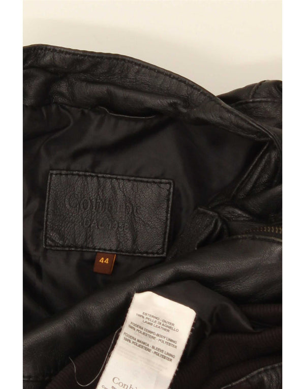 Giubbotto Bomber In Pelle Donna Conbipel IT 44 Medio Pelle Nera