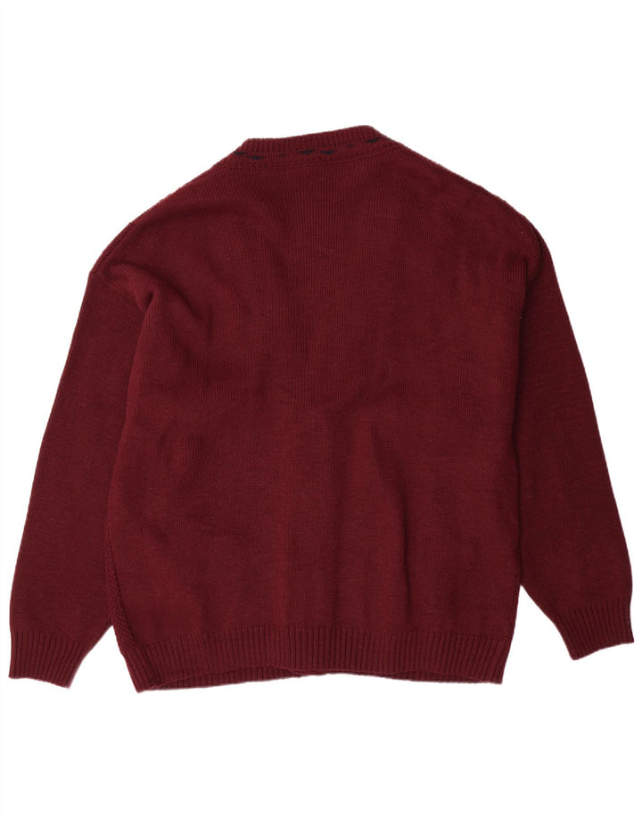 PIMET MAGLIERA Maglione cardigan da uomo XL Lana bordeaux