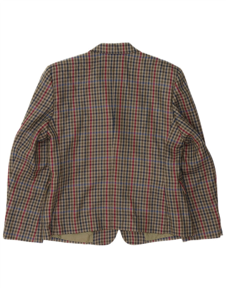 Giacca blazer a 3 bottoni da donna DAKS UK 14 medio a quadri multicolore