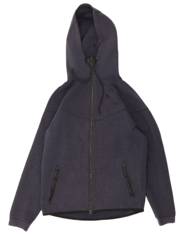 Felpa con cappuccio e zip Nike da uomo in cotone blu navy medio