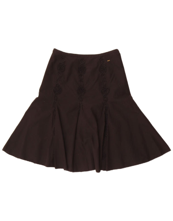 Gonna a trapezio da donna Tommy Hilfiger US 4 Small W24 cotone nero