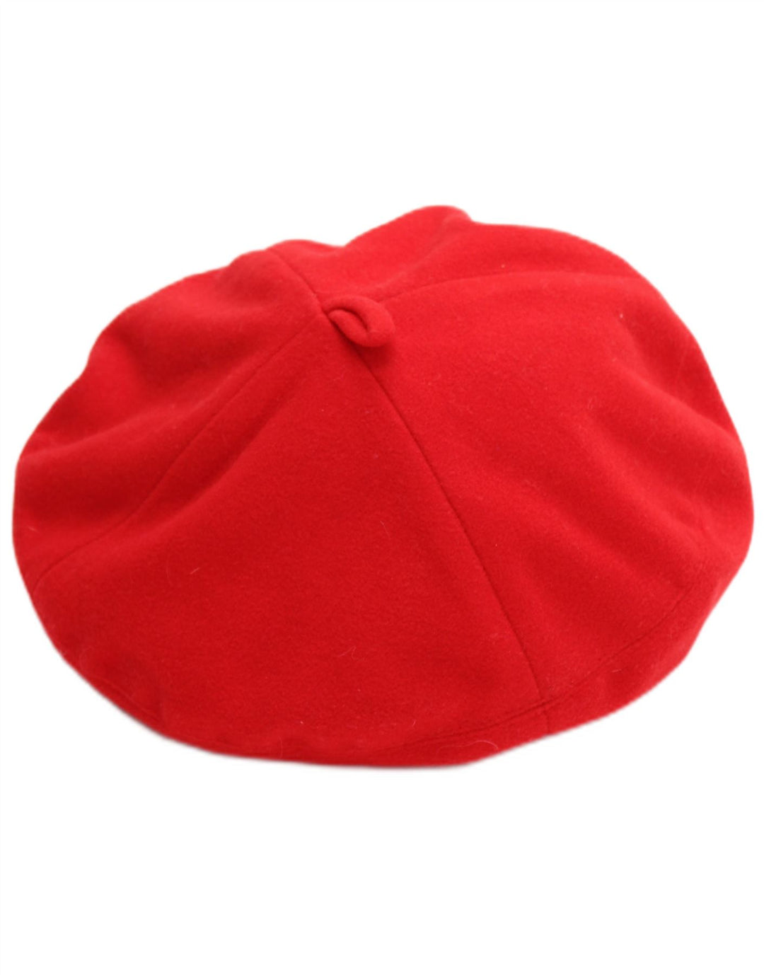 Berretto basco in pile vintage da bambina 6-7 anni in poliestere rosso