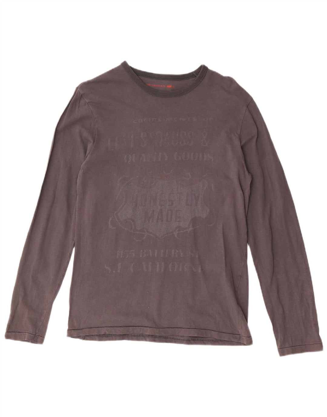 Levi's Maglietta grafica da uomo a maniche lunghe in cotone grigio piccolo