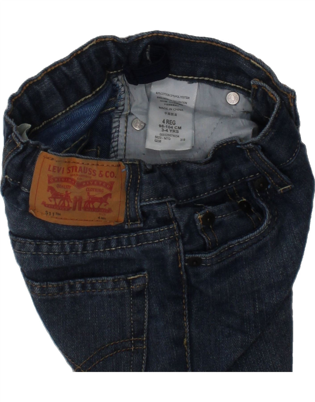 LEVI'S Boys 511 Slim Jeans 3-4 Years W20 L15 Blue Cotton Vintage Levi's and Second-Hand Levi's from Messina Hembry 