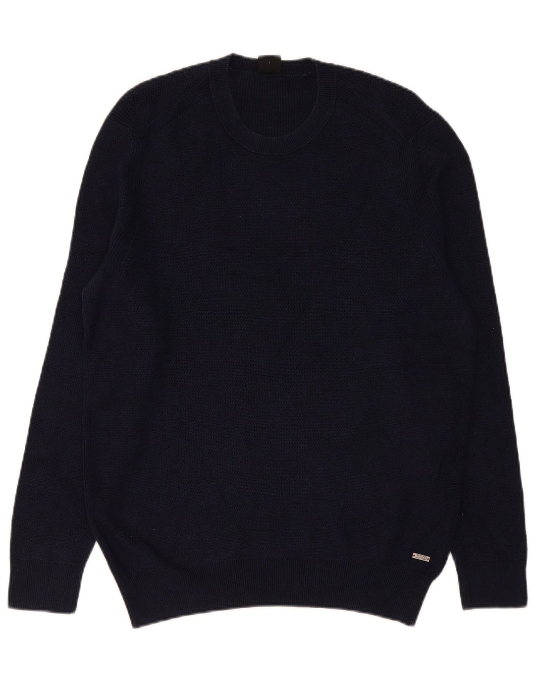 Maglione maglione girocollo da uomo Hugo Boss grande cotone blu navy