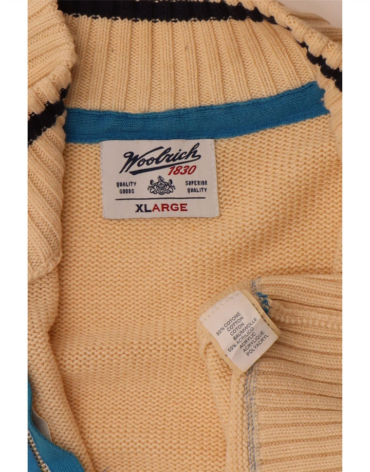 Maglione cardigan grafico da uomo WOOLRICH XL in cotone beige