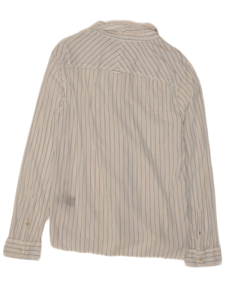 Camicia da uomo All Saints in cotone a righe grandi bianche