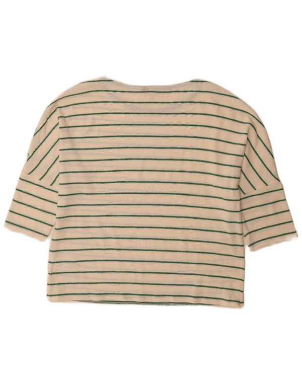 Top da donna Phase Eight manica 3/4 UK 12 Cotone a righe bianche medie