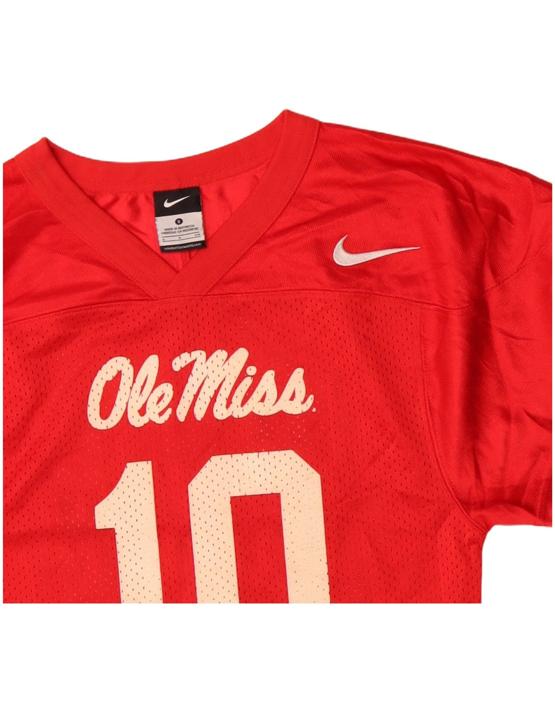 T-shirt grafica NIKE da donna corta UK 8 piccola rossa in poliestere
