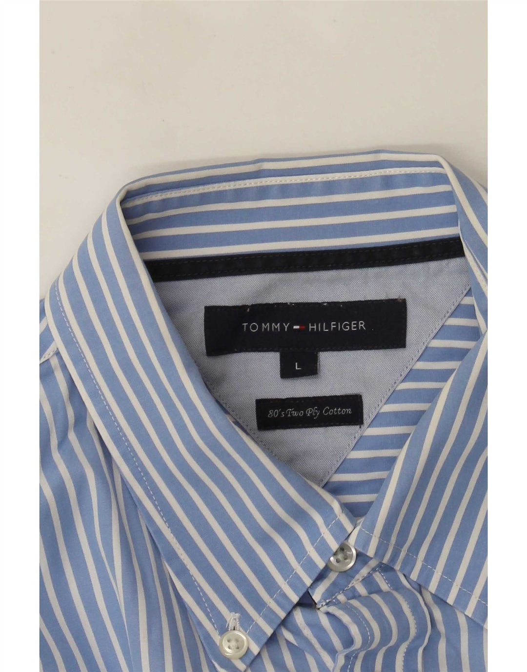 Camicia da uomo Tommy Hilfiger grande cotone gessato blu